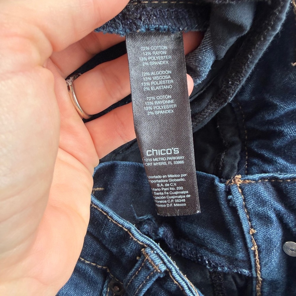 Chicos So Lifting So Slimming Jeans Dark Wash Straight Leg Womens Size 2 Regular - Picture 7 of 7